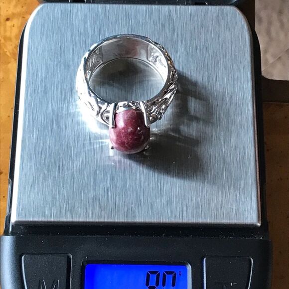 Norwegian Thulite Sterling Silver Ring Size 10 - Picture 4 of 9